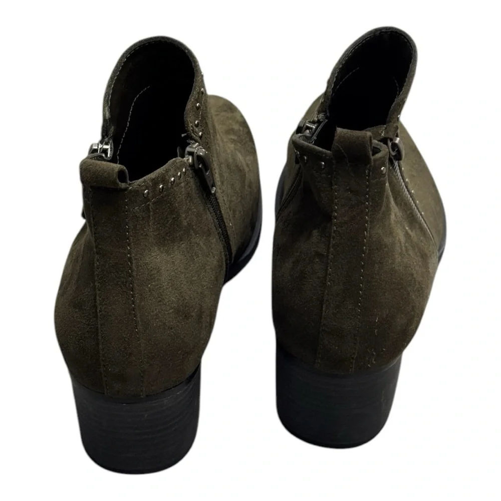 Women's Olive Ankle Boots Cowboy Studded Booties Size 9.5 Olive